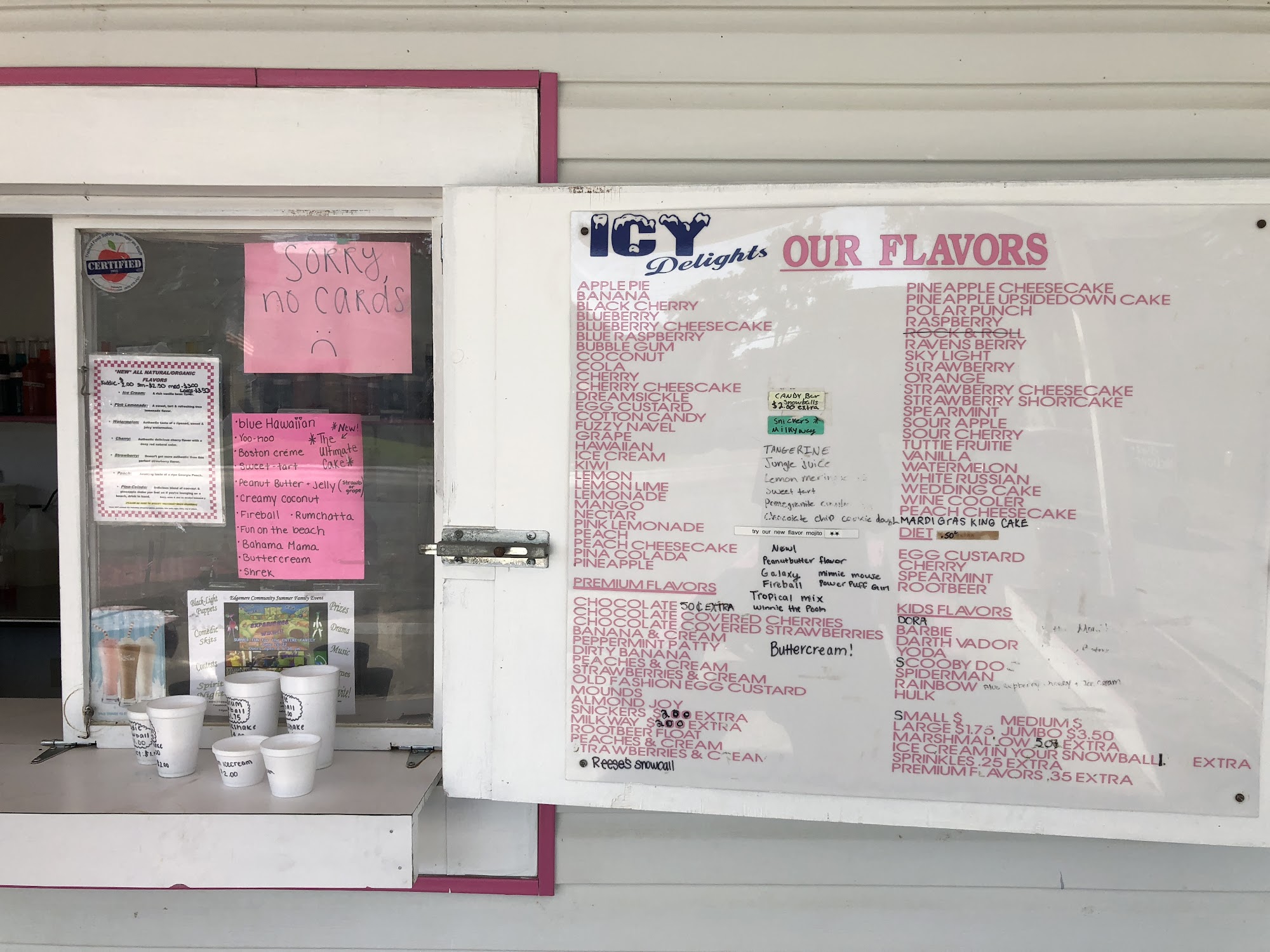 Edgemere's Icy Delights Menu