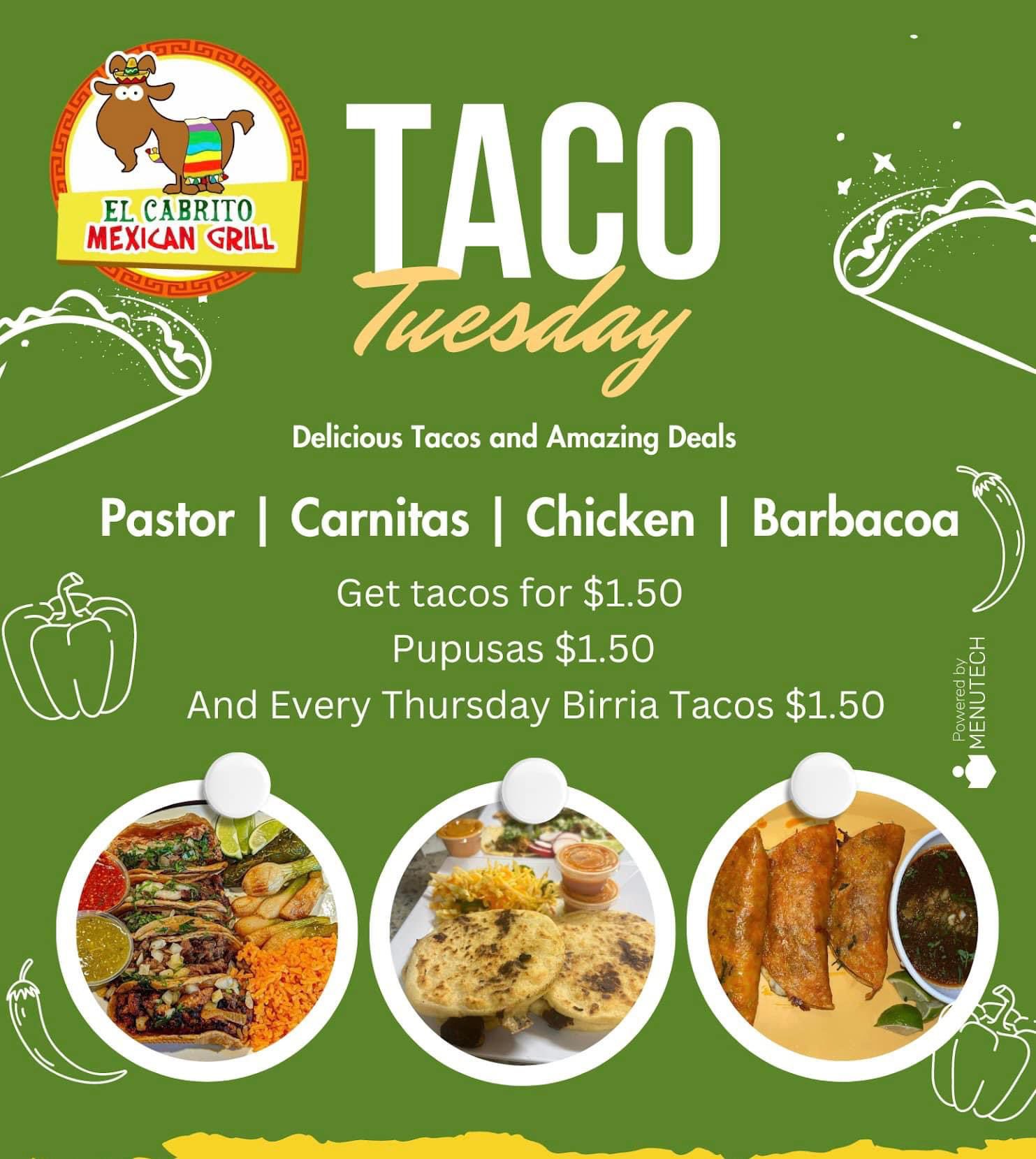 El cabrito Mexican grill Menu