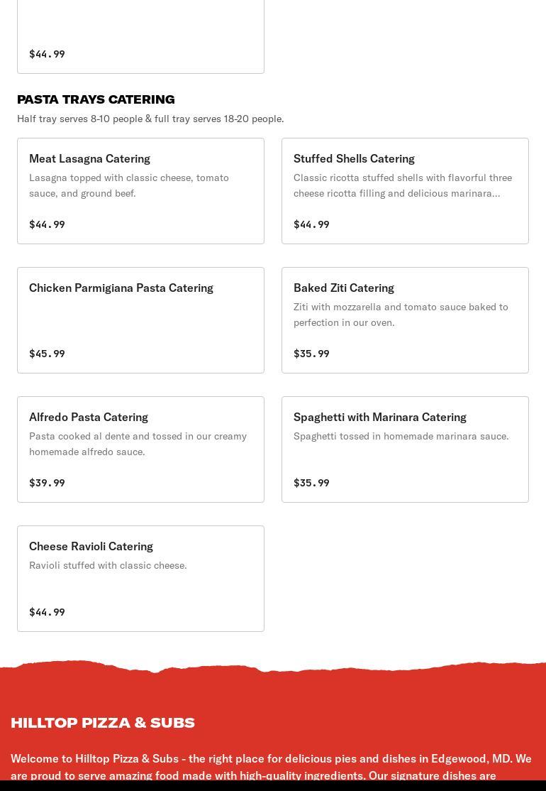 Hilltop Pizza & Subs Menu