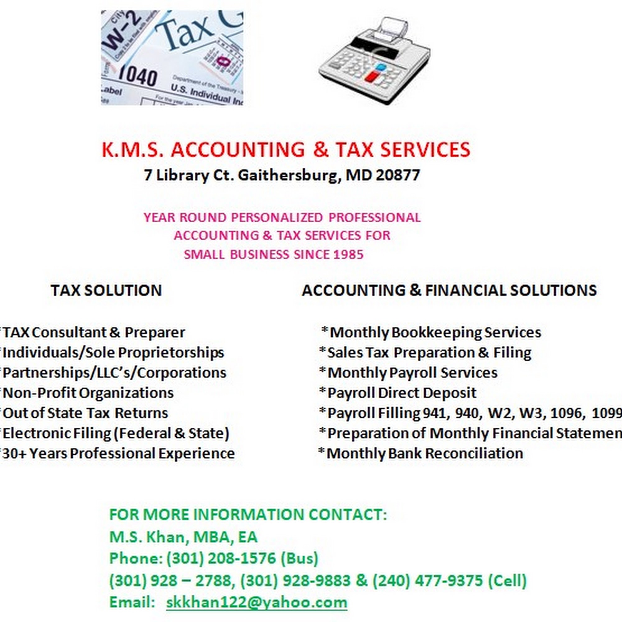 K.M.S. ACCOUNTING & TAX SERVICES