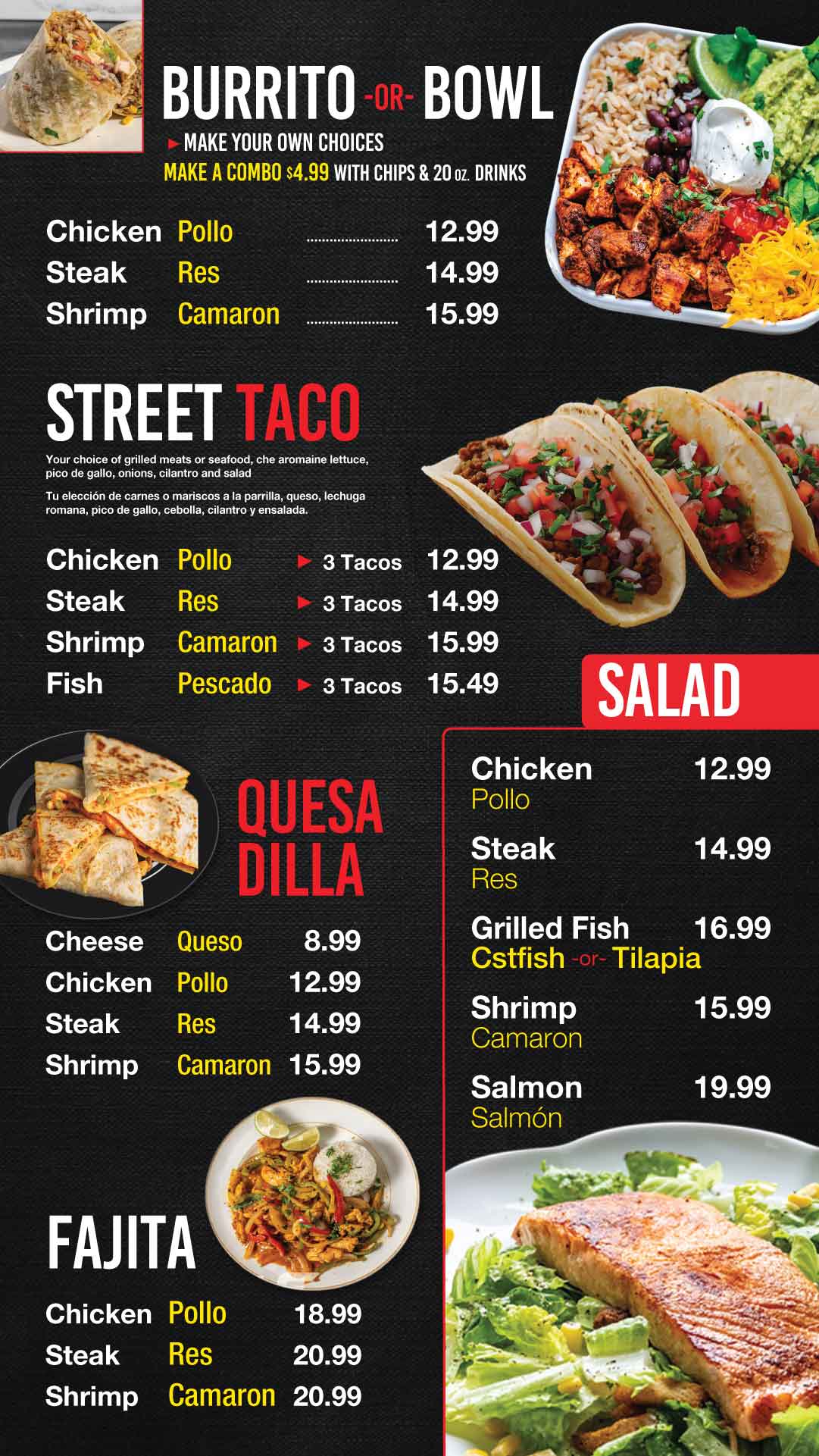 Peruvian charcoal chicken & grill Menu