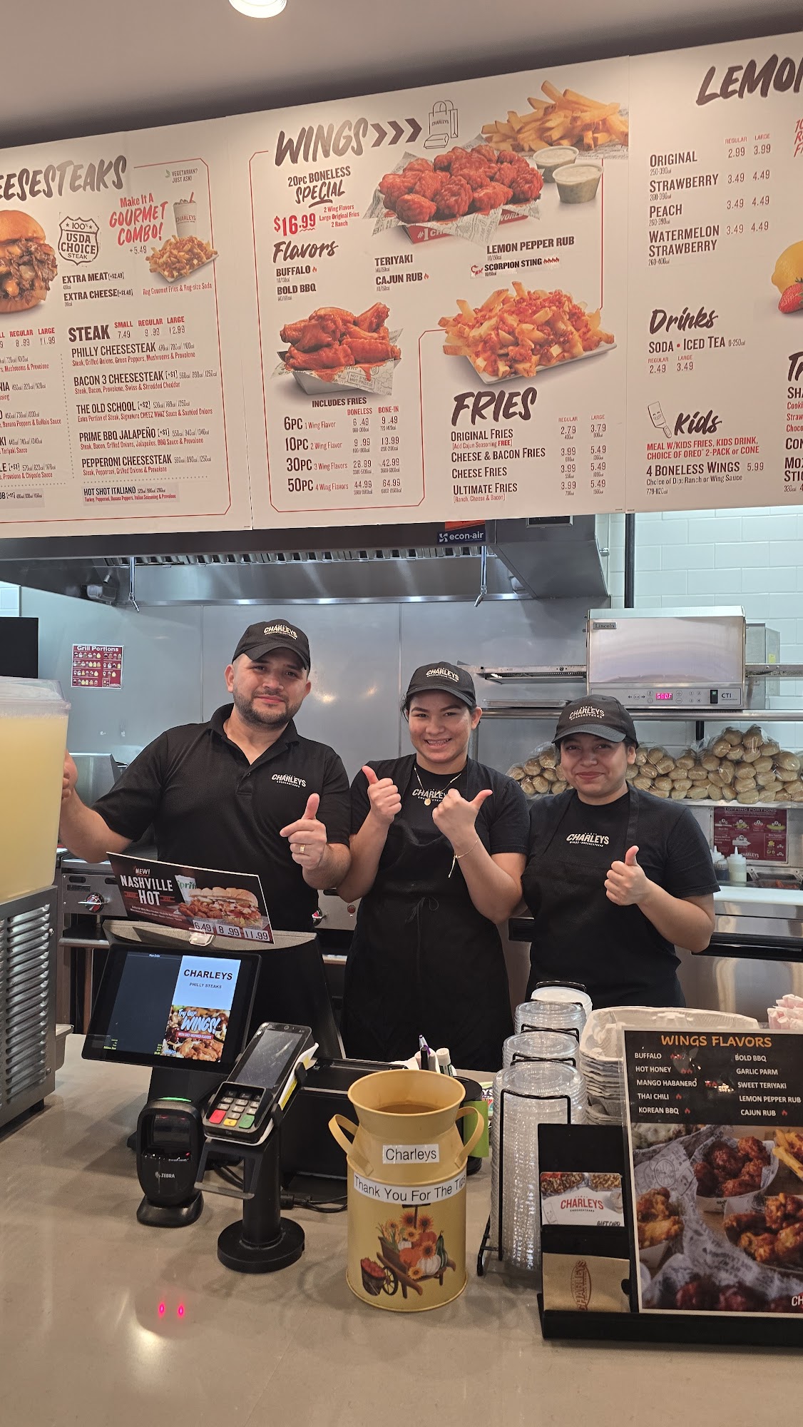 Charleys Cheesesteaks & Wings Menu