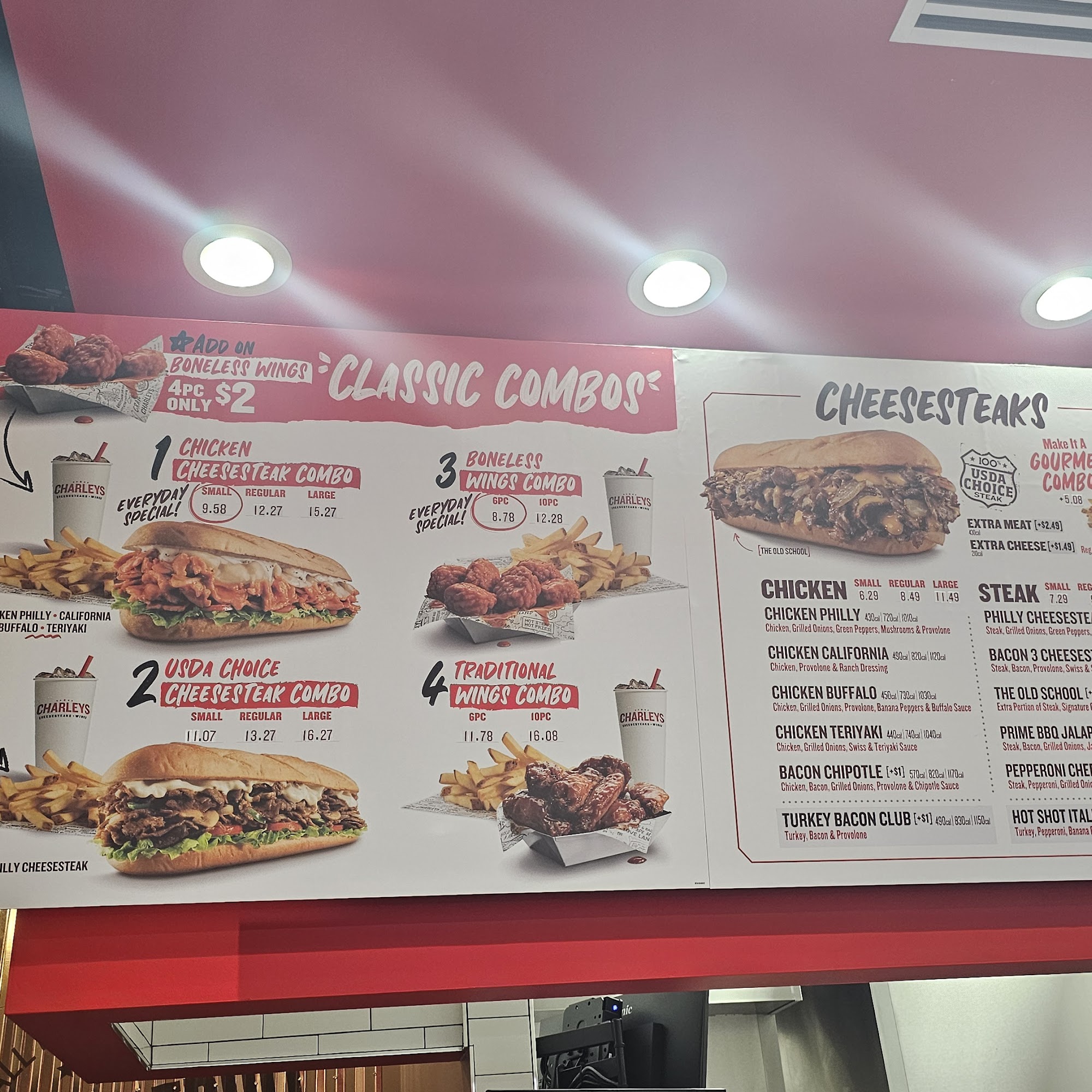 Charleys Cheesesteaks & Wings Menu