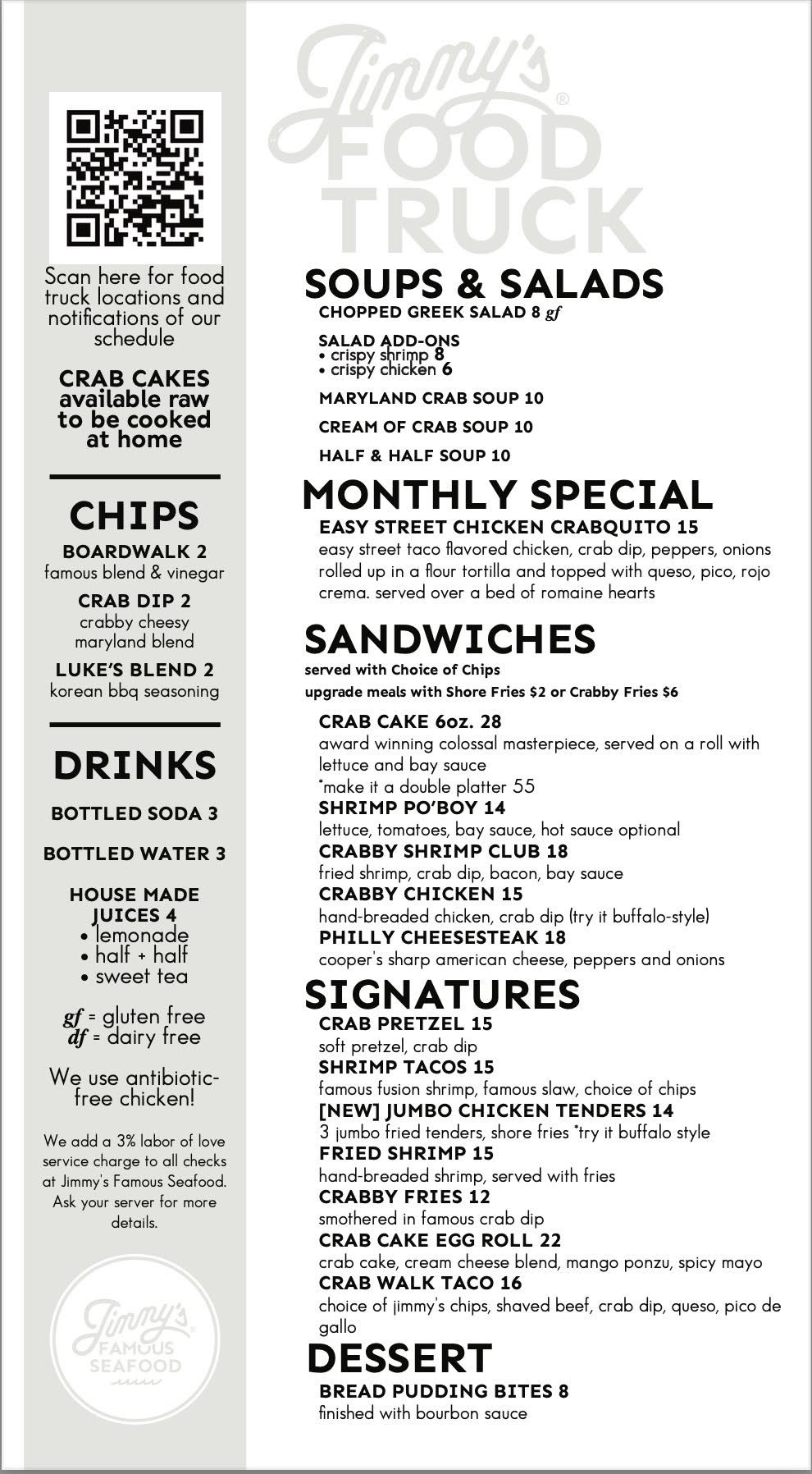 Upper Stem Brewery Menu