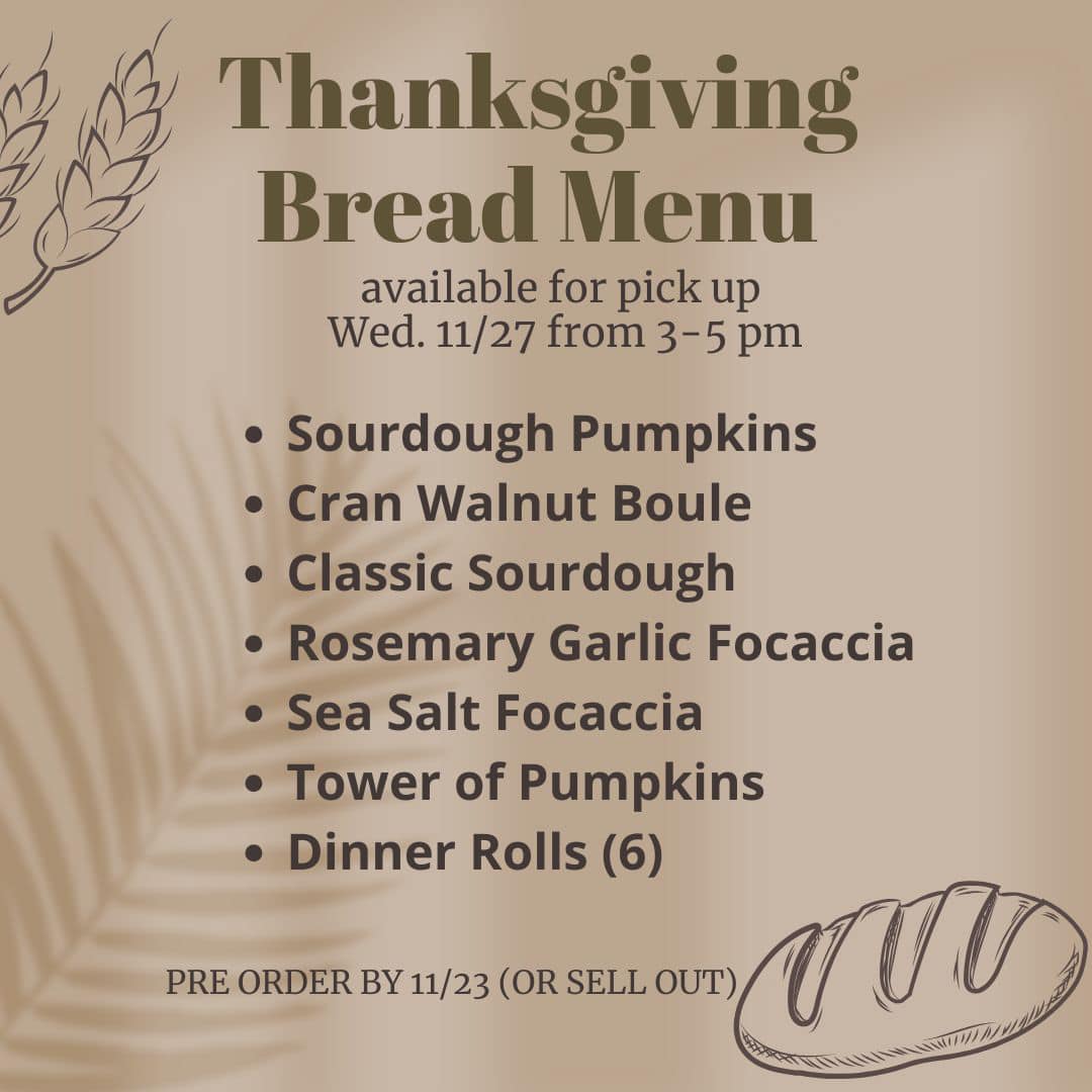 The Baker's Tin Menu