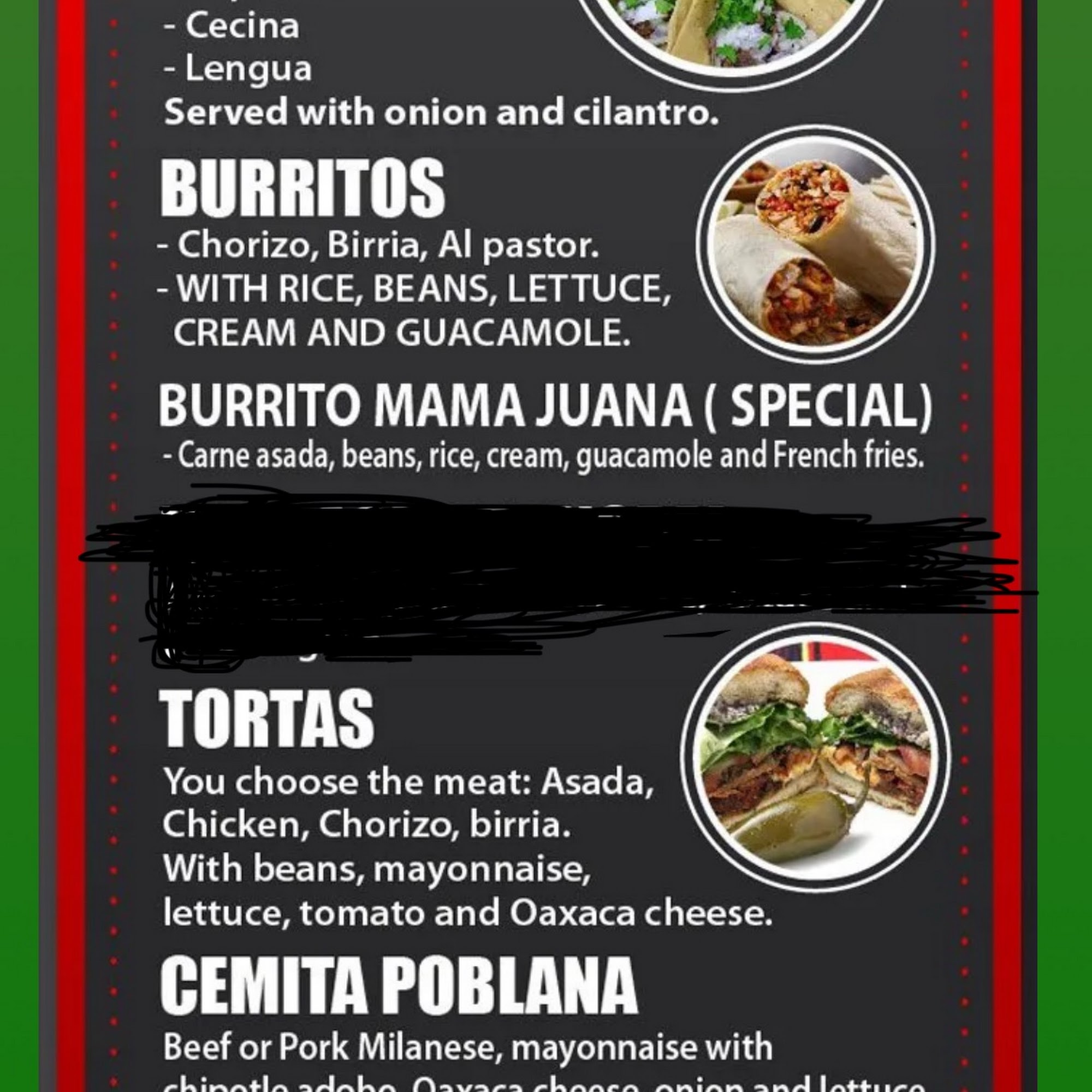 Echate Un Taco Menu