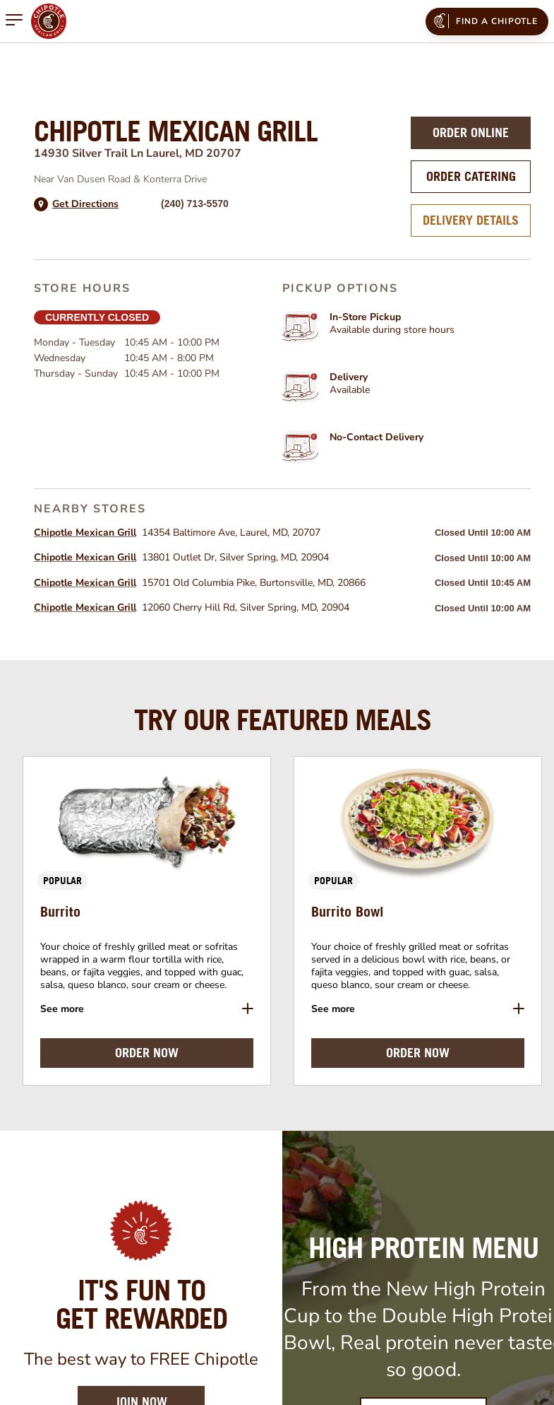 Chipotle Mexican Grill 14930 Silver Trl Ln, Laurel