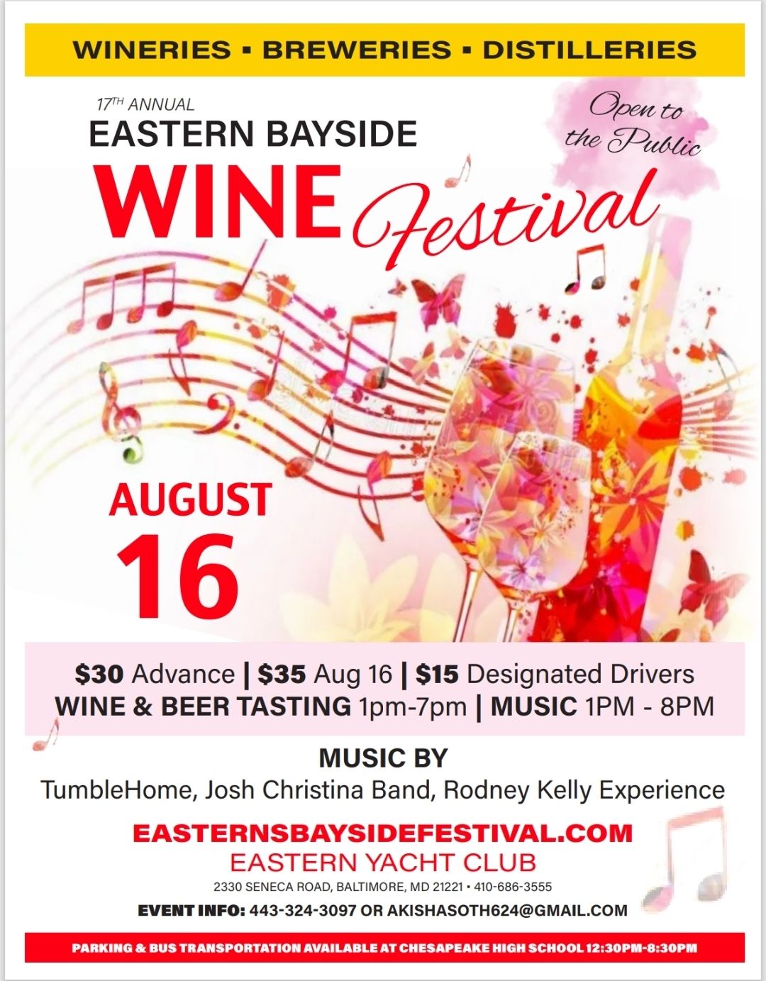 Cove Point Winery Menu