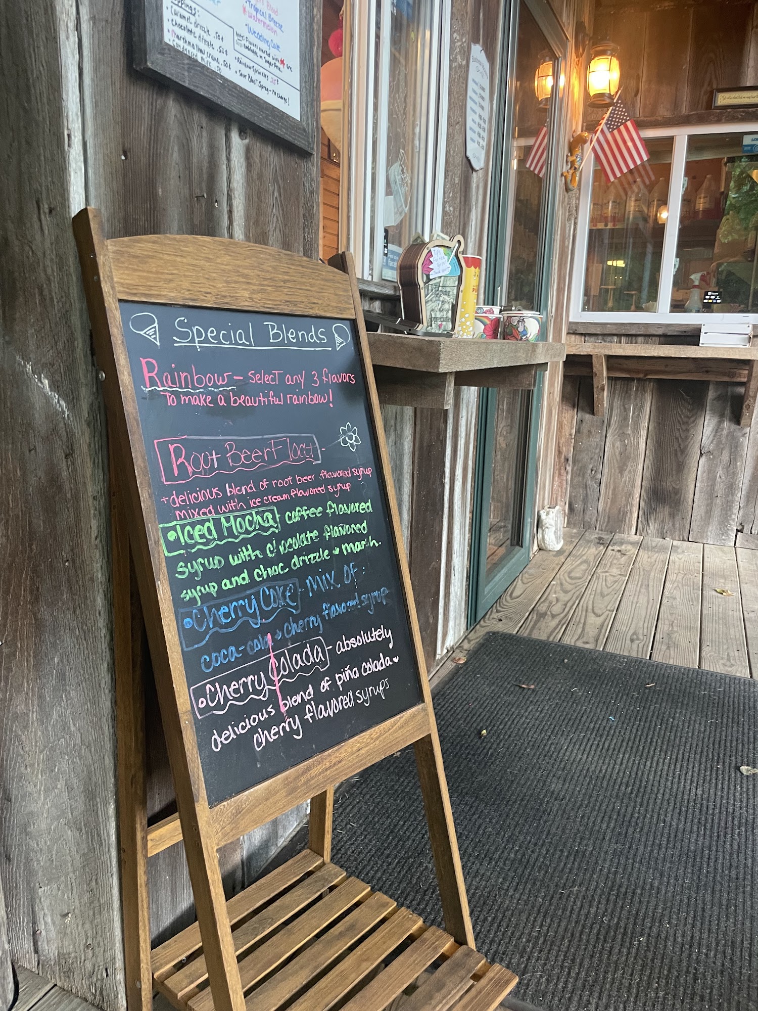 The Bog Shack Snowball Stand Menu