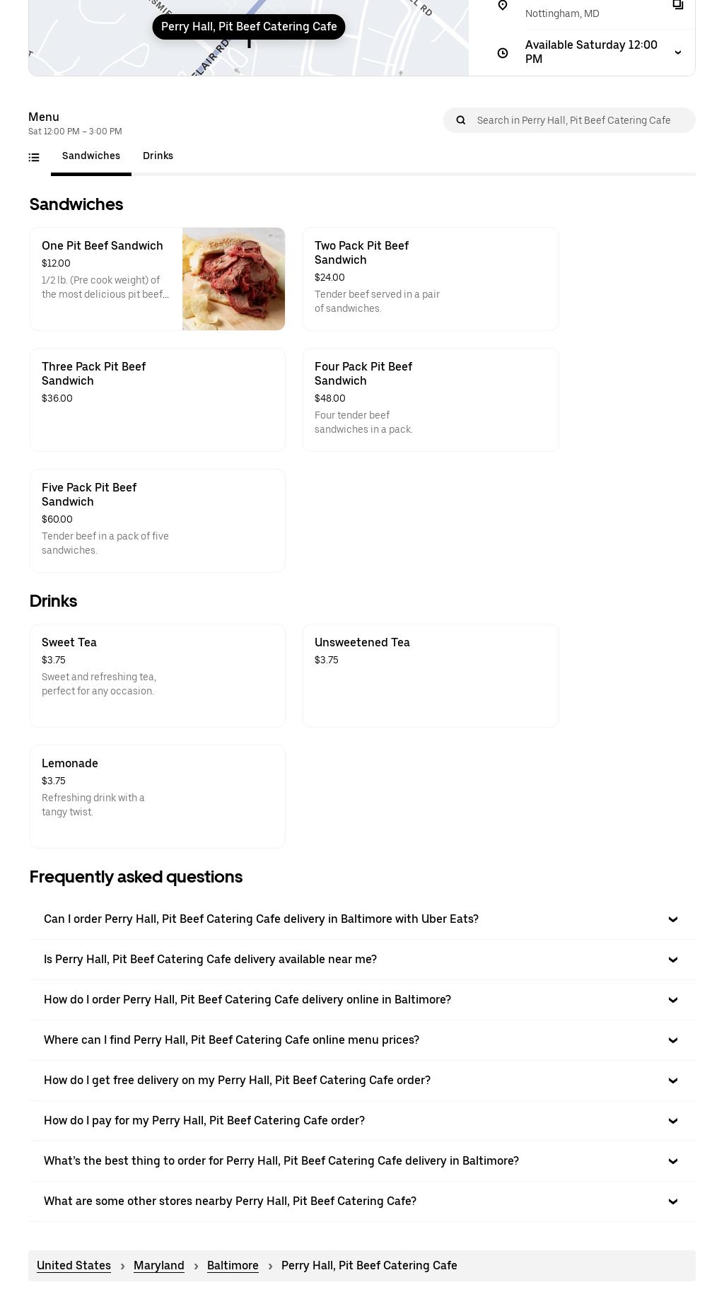 Perry Hall Catering & Le chocolate cigar & coffee shop Menu