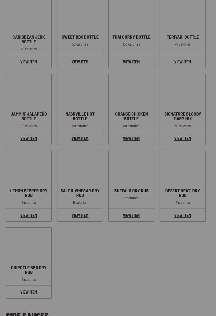 Buffalo Wild Wings 'GO' Menu