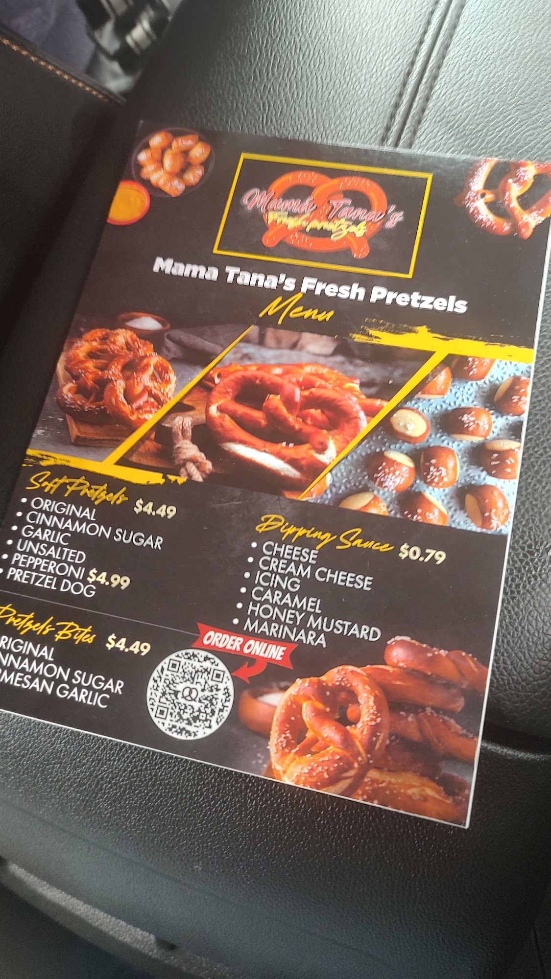 Mama Tana’s Fresh Pretzels Menu