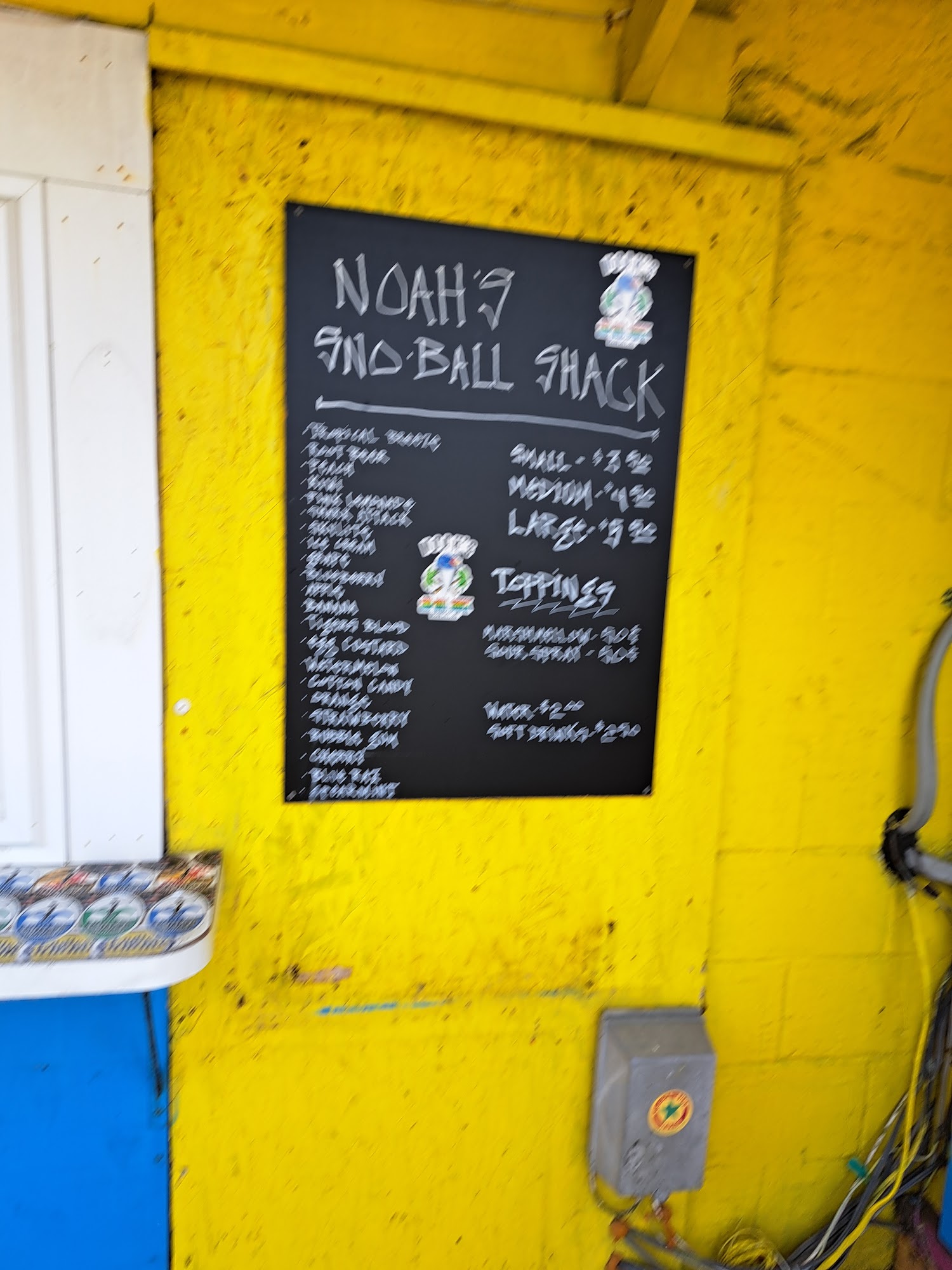 Noah’s Sno-Ball Shack Menu