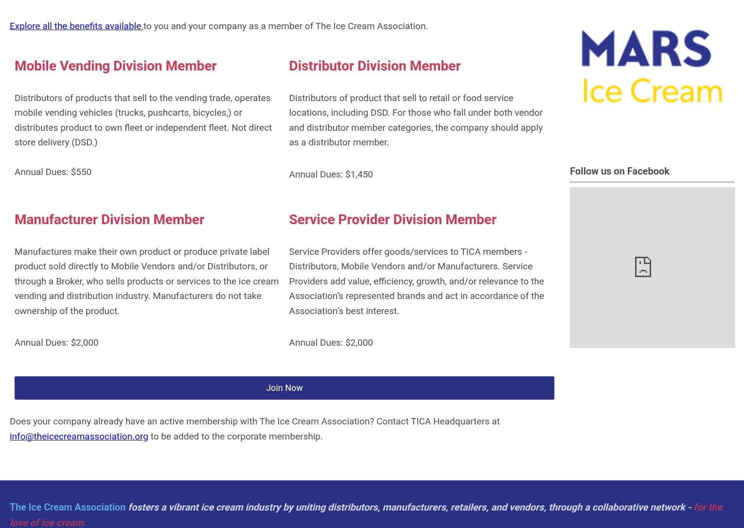 international association of ice cream distributors and vendors Menu