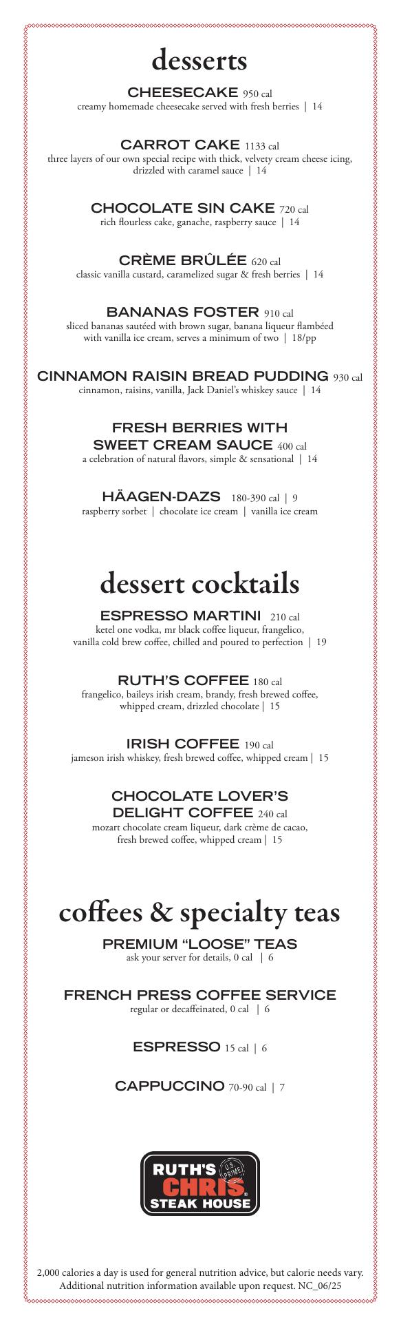 Big Steaks Management LLC Menu