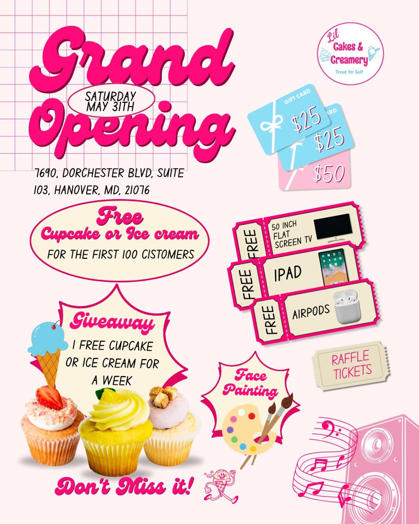 Lil’ Cakes & Creamery Menu