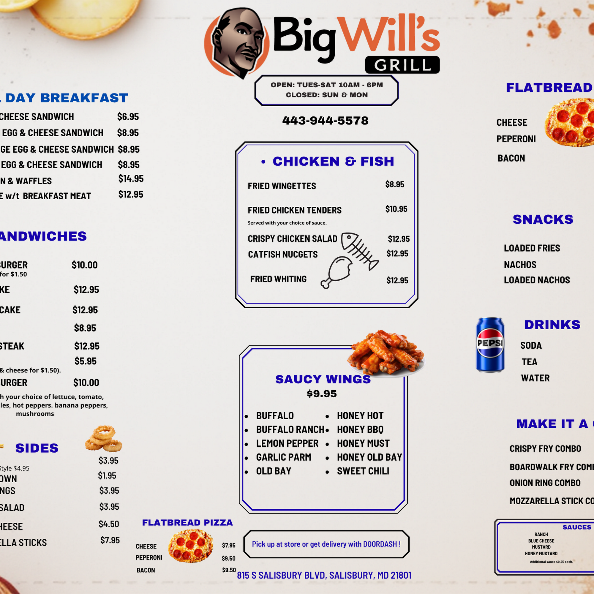 Big Will's Grill Menu