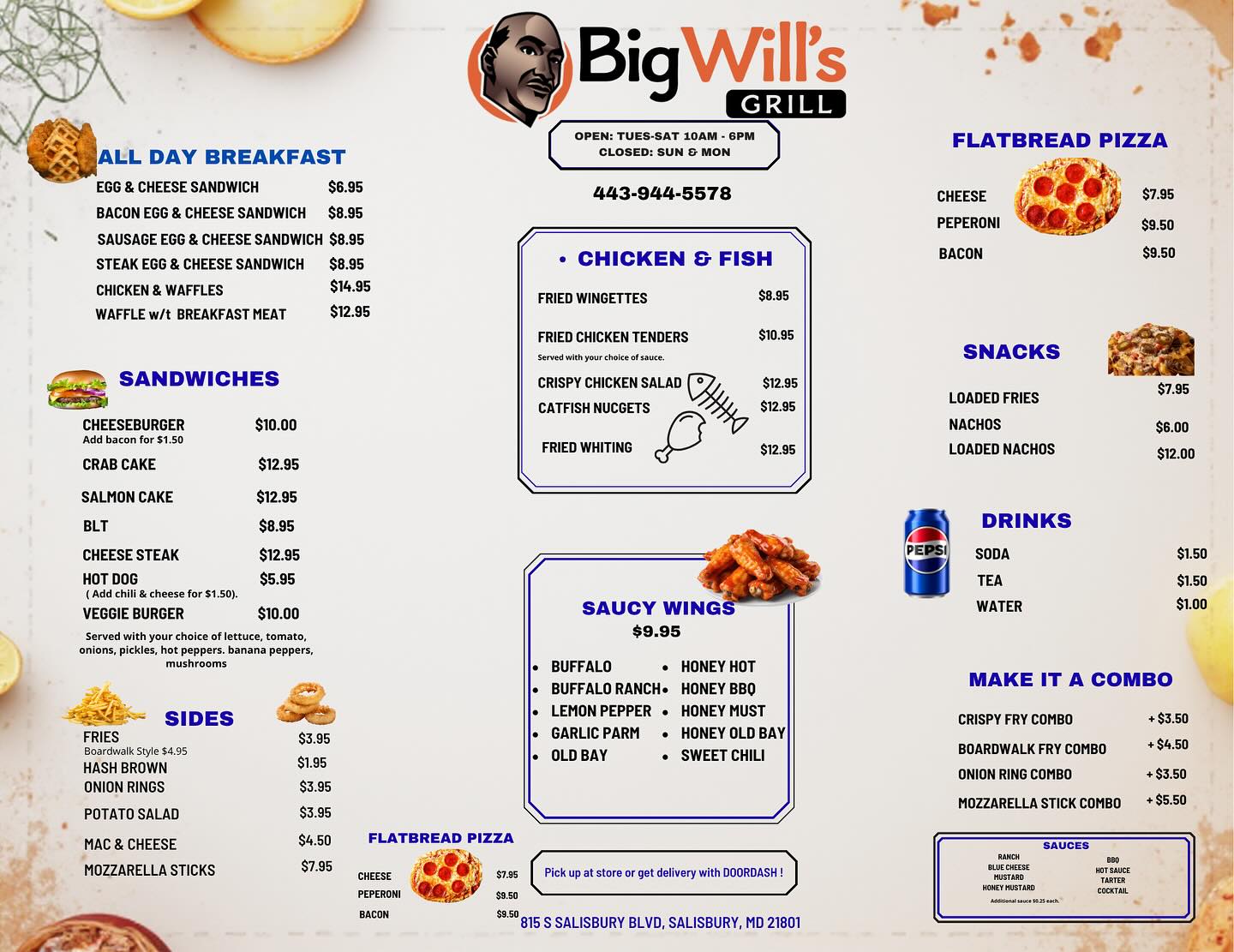 Big Will's Grill Menu