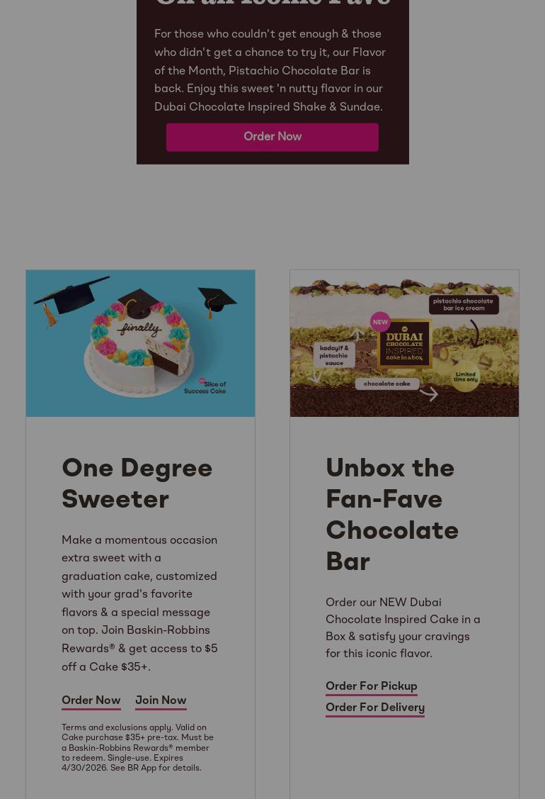 Baskin-Robbins Menu