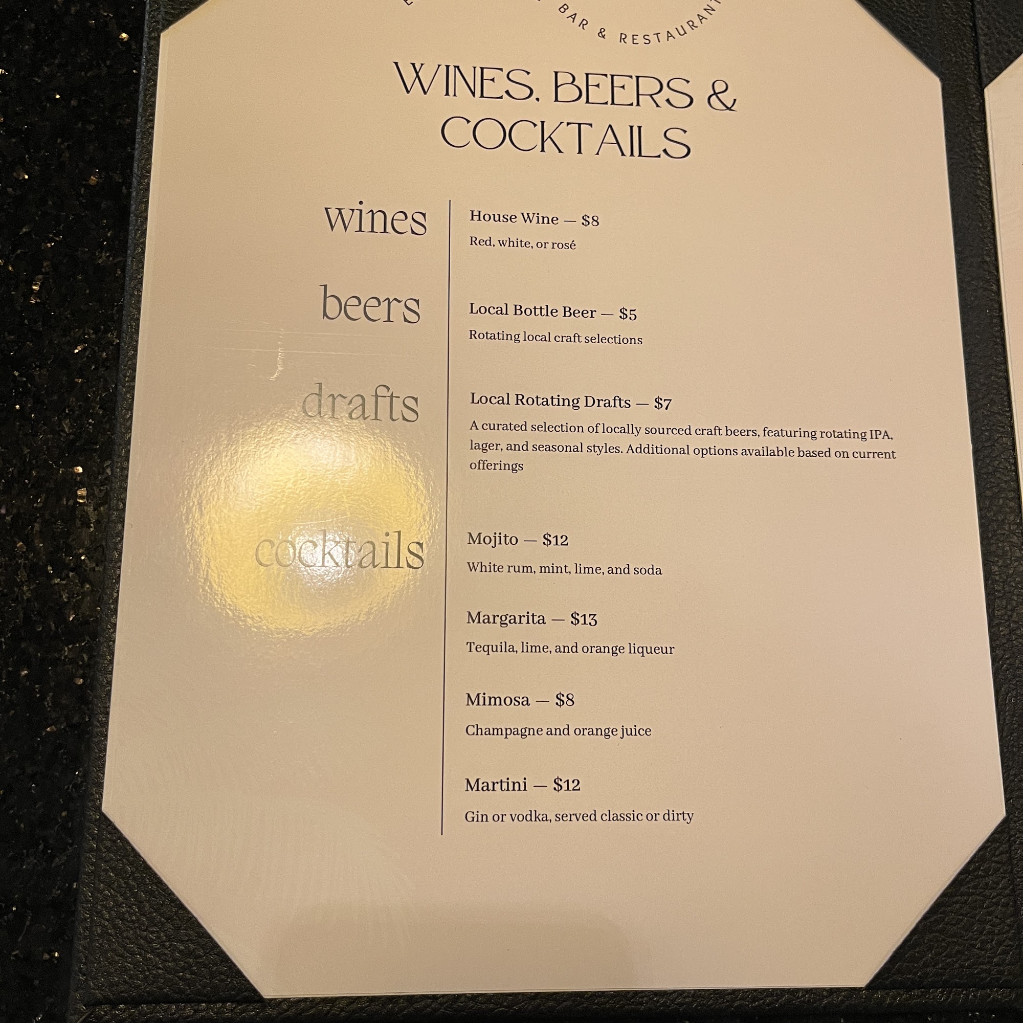 ERI star cafe and restaurant Menu