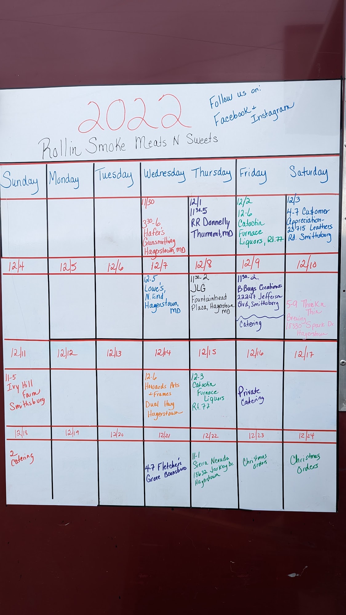 Rollin' Smoke Meats N Sweets Menu