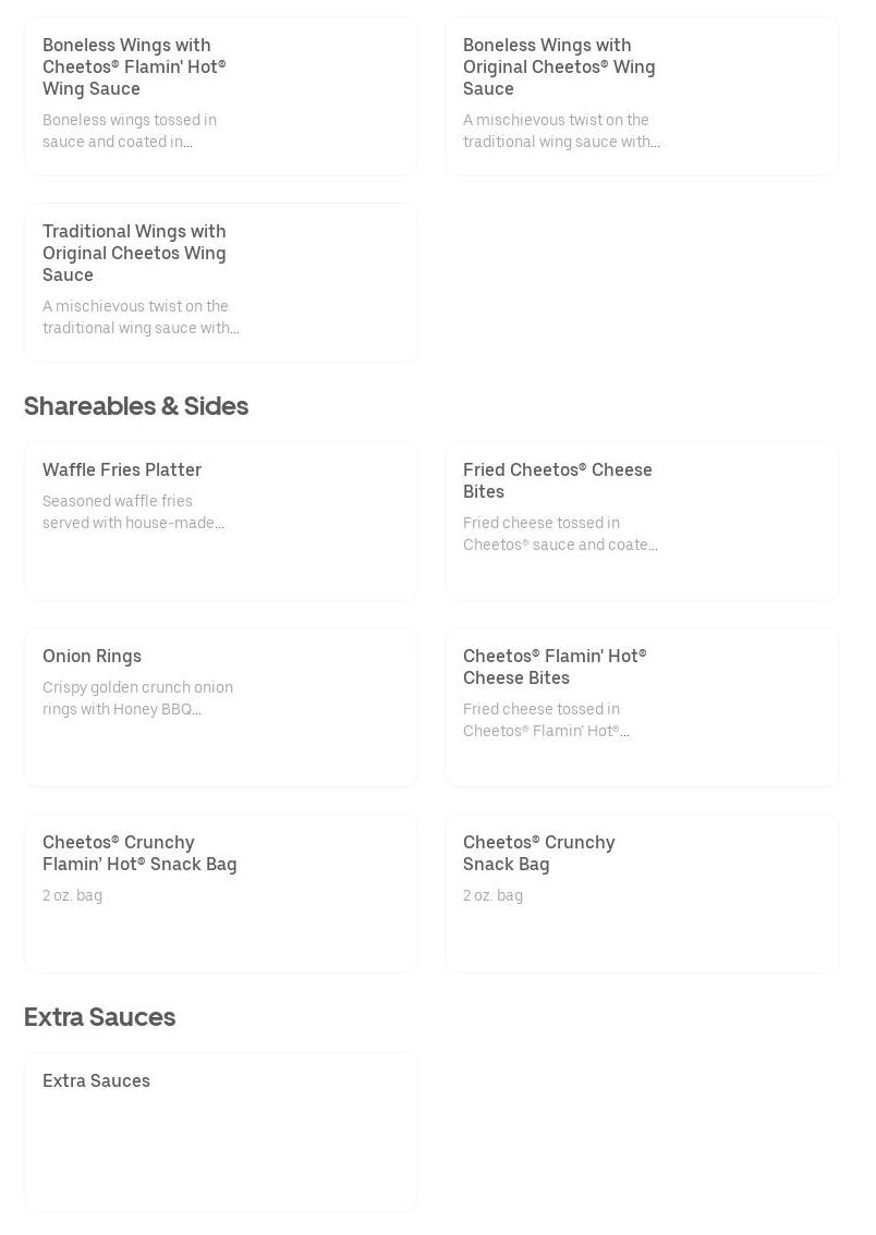 Cosmic Wings - Towson Menu