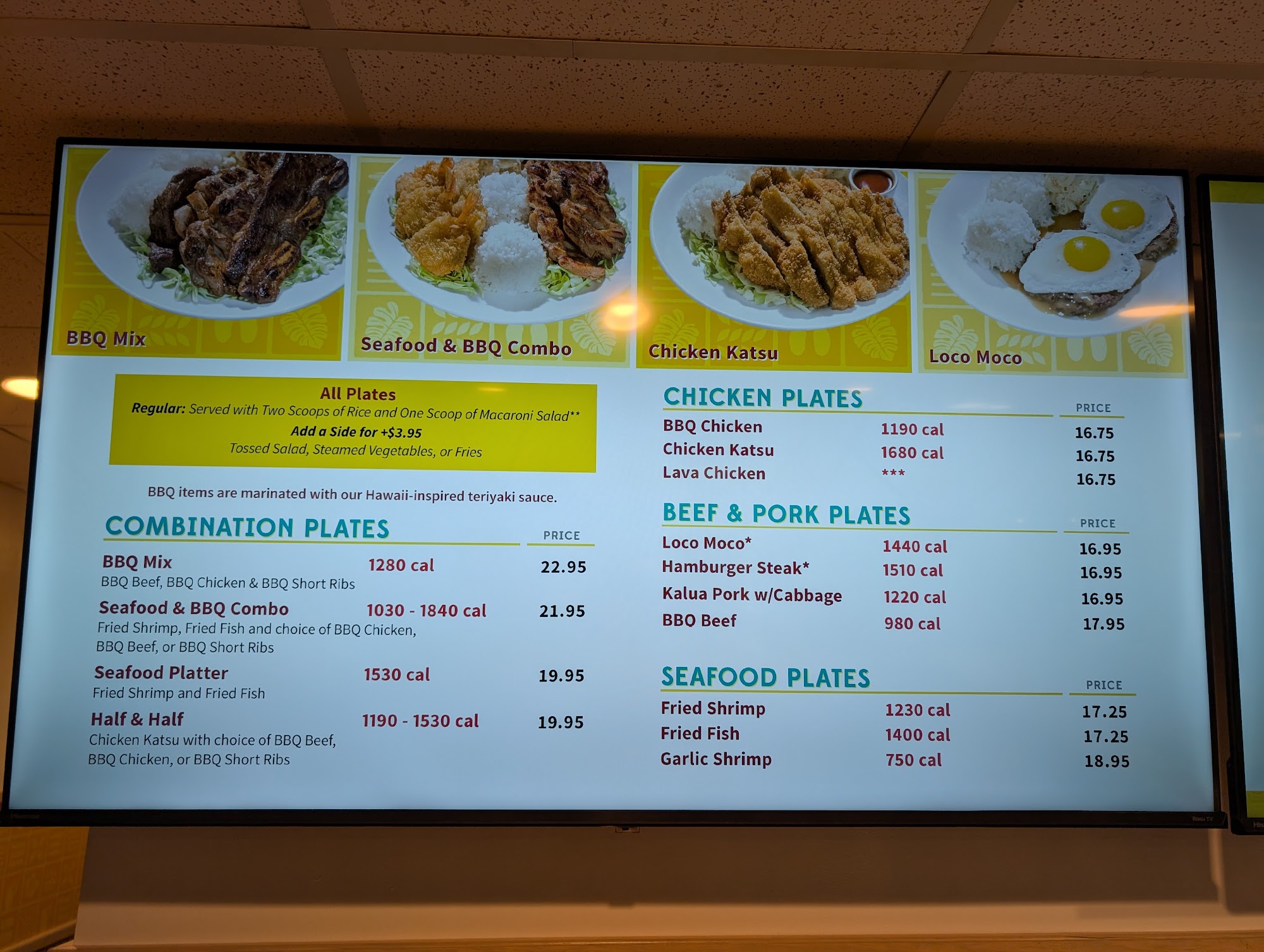 L&L Hawaiian Barbecue Menu