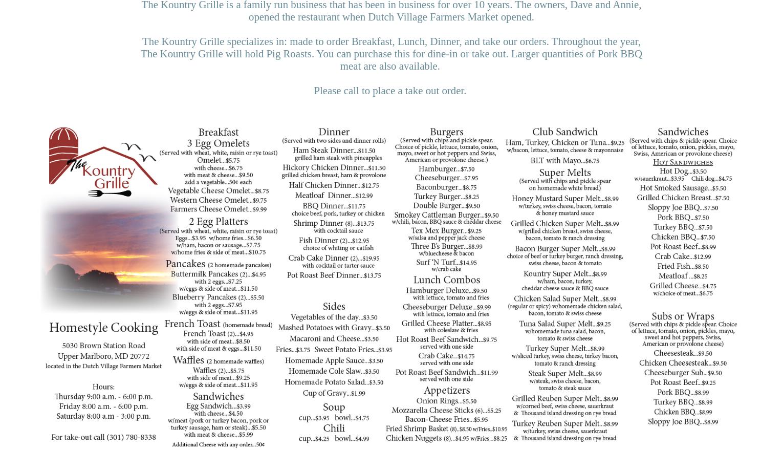 J & R Bakery LLC Menu