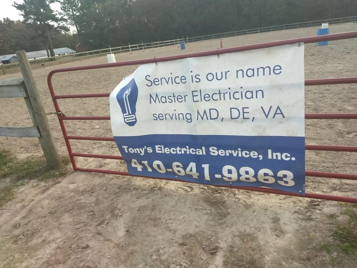 Tony's Electrical Service, Inc. 11922 Sheppards Crossing Rd, Whaleyville Maryland 21872