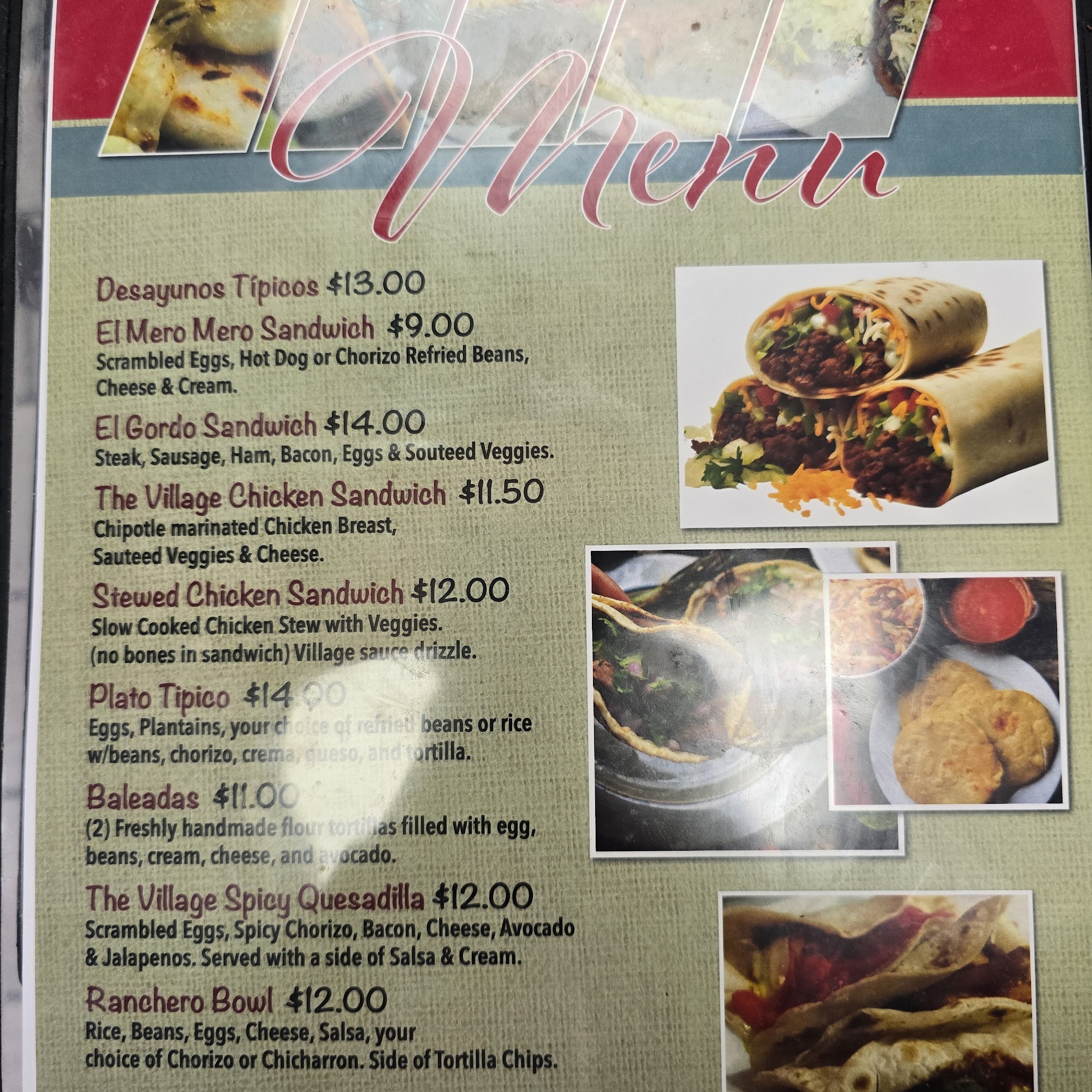 The Village Corner Deli Menu