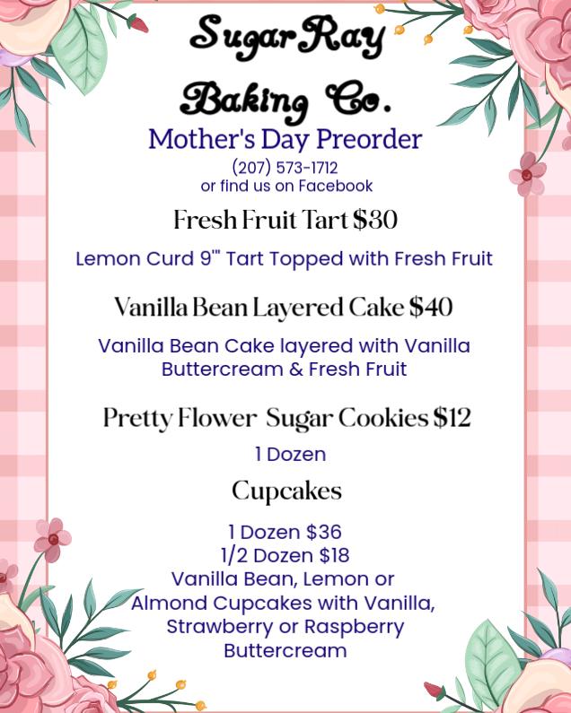 SugarRay Baking Co. Menu
