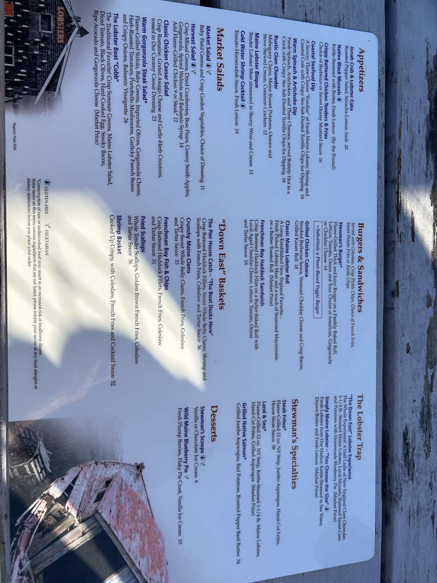 Stewman’s Lobster Pound - Holiday Inn Resort Bar Harbor Menu