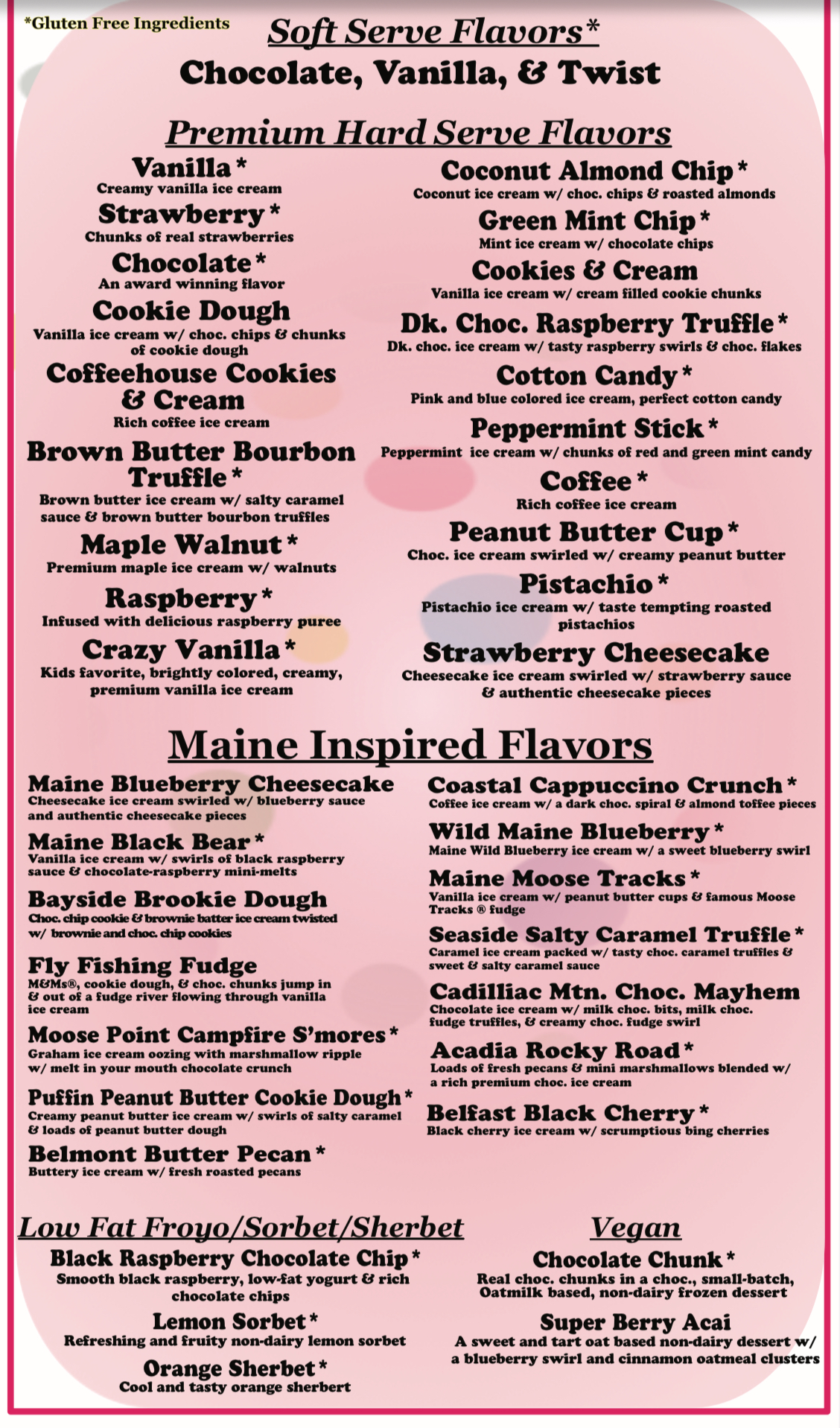 Super Scoop Ice Cream Menu