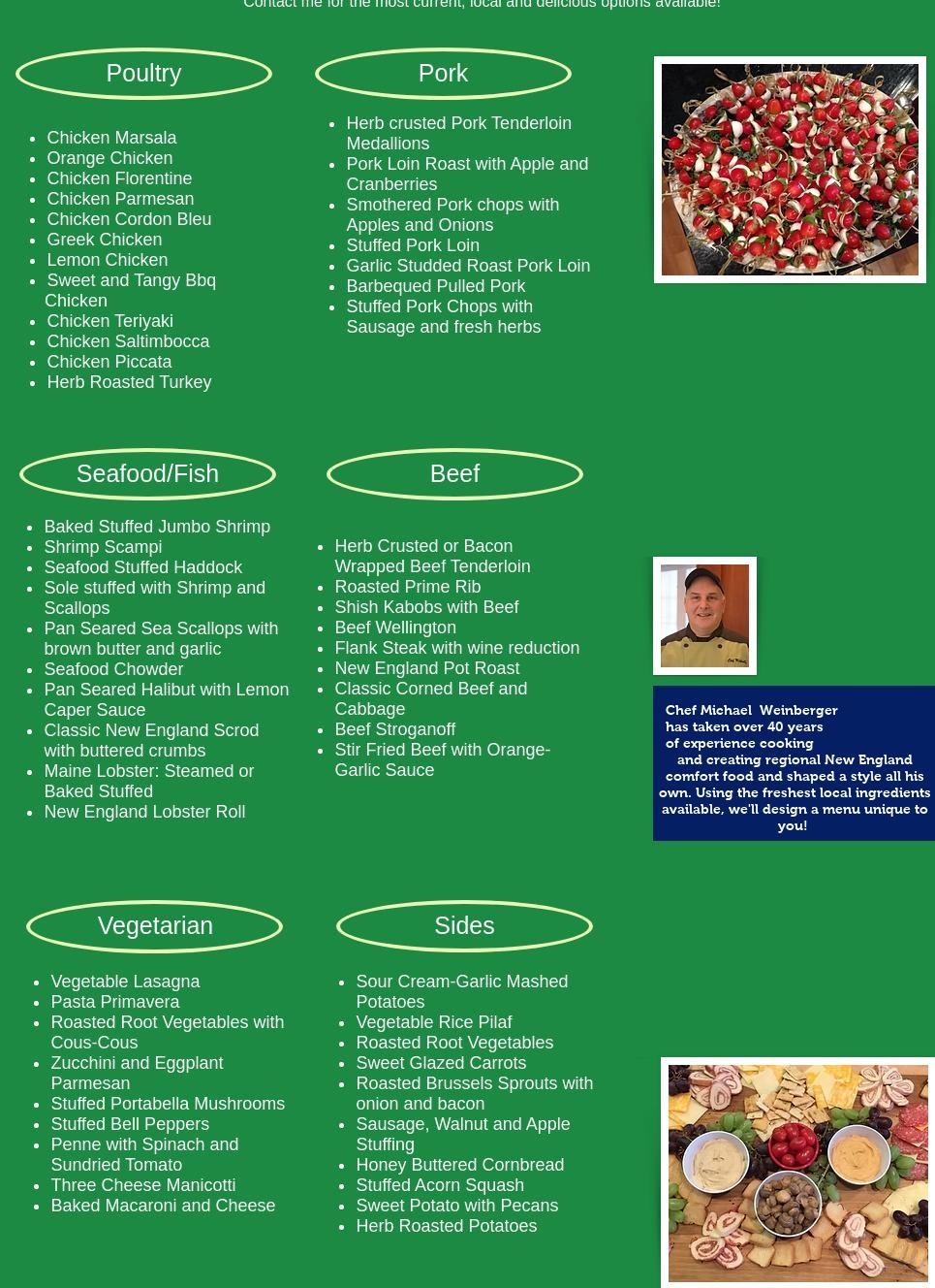Chef Michael's Personal Chef Service Menu