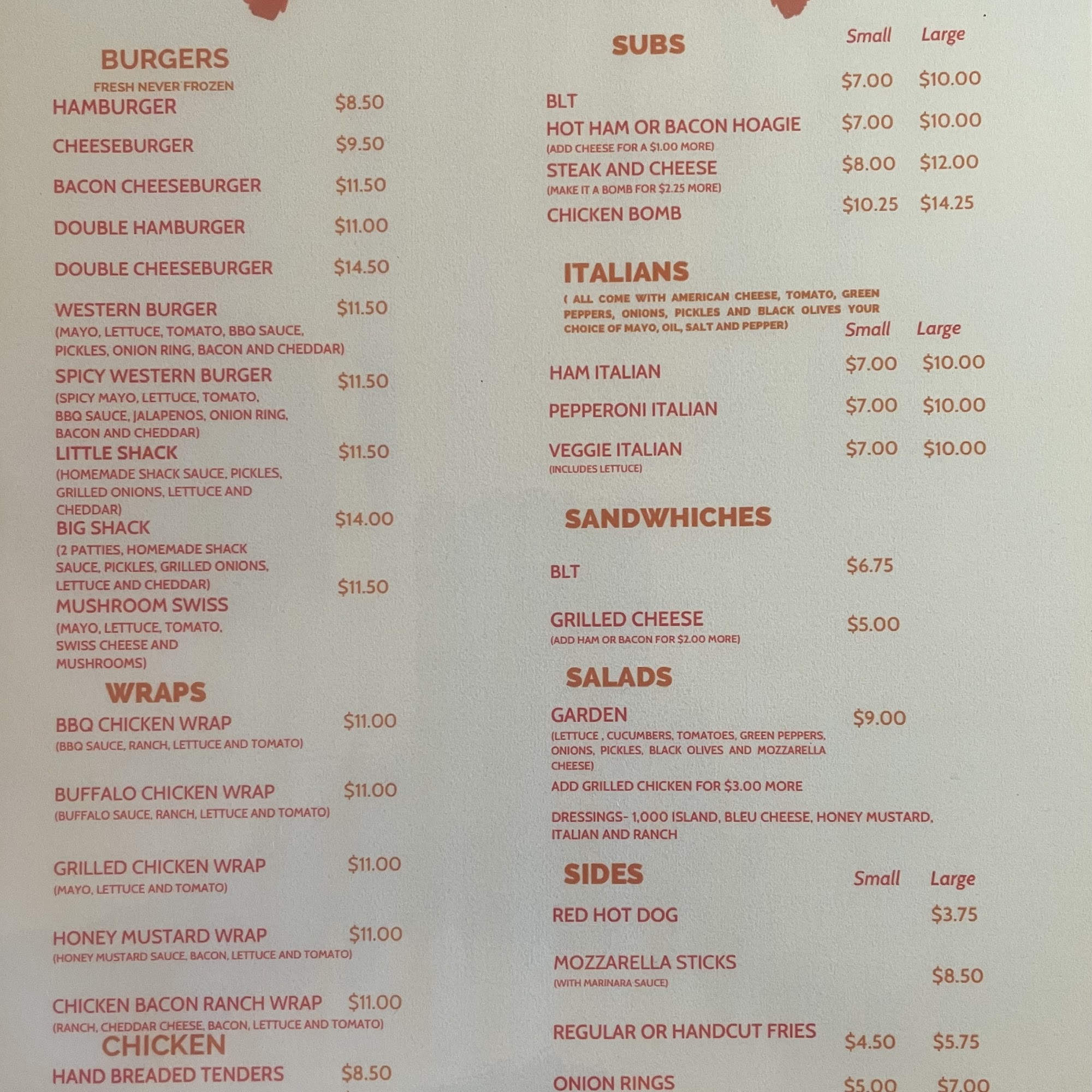 Mimi's Place Menu