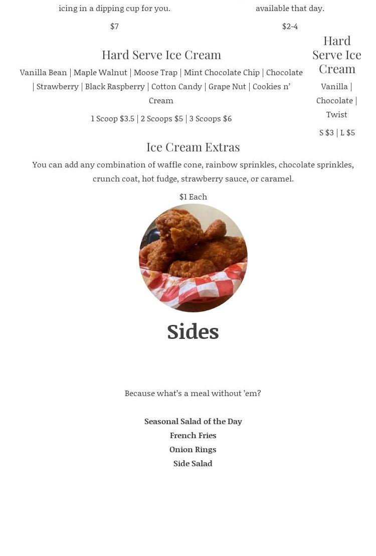 Pizza Grill at Barnes Brook Golf Course Menu
