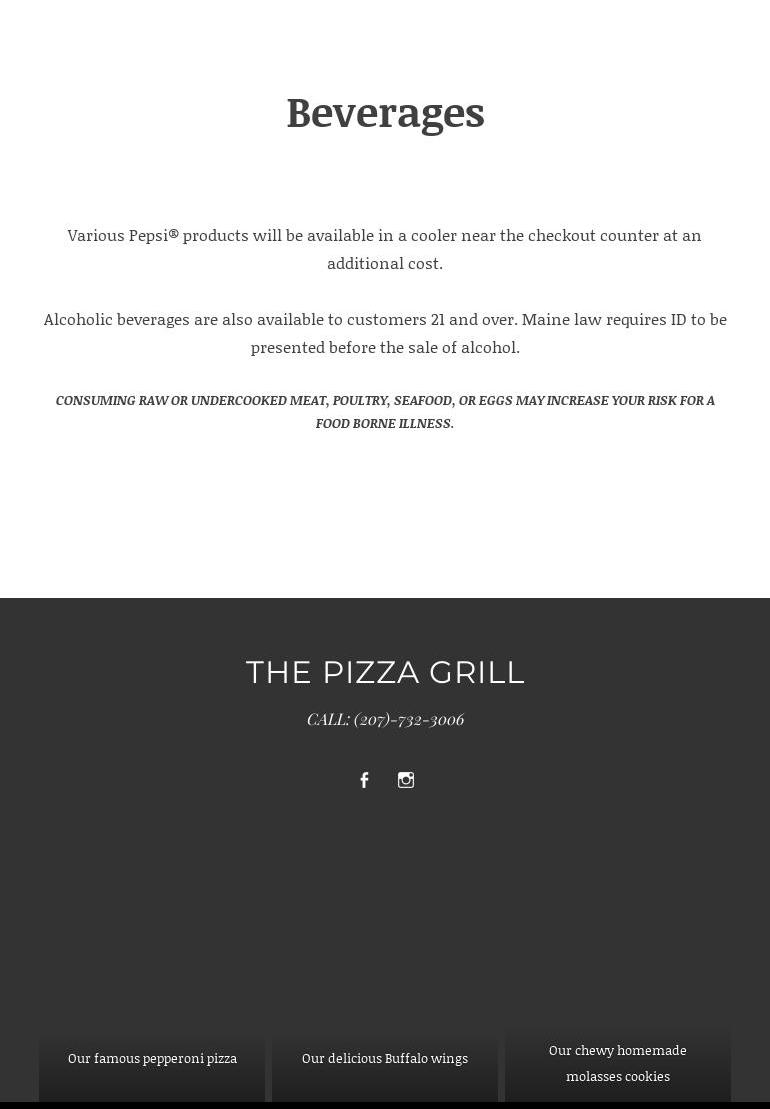 Pizza Grill at Barnes Brook Golf Course Menu