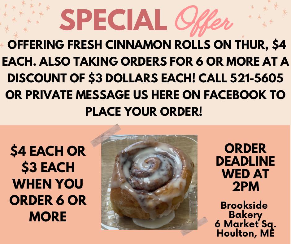 Brookside Bakery Menu