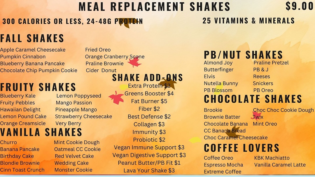 KBK Protein Place Menu
