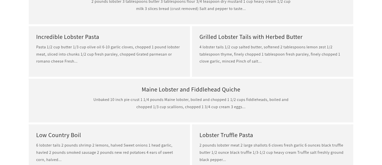 Dorr Lobster Co., Inc. Menu
