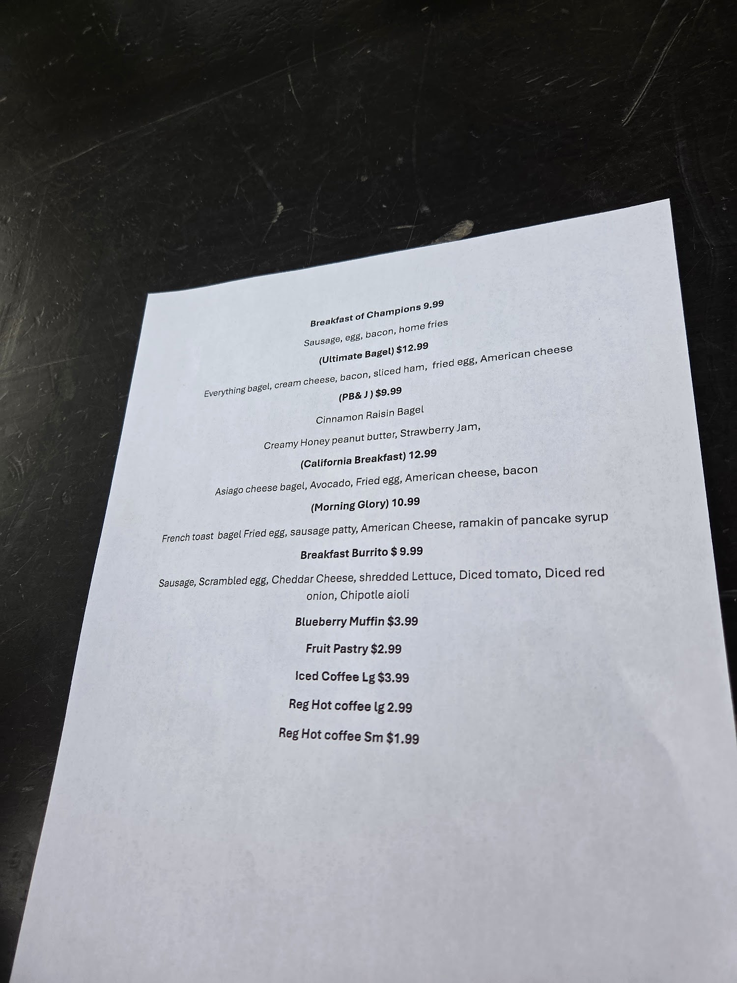 One Soho Square Menu