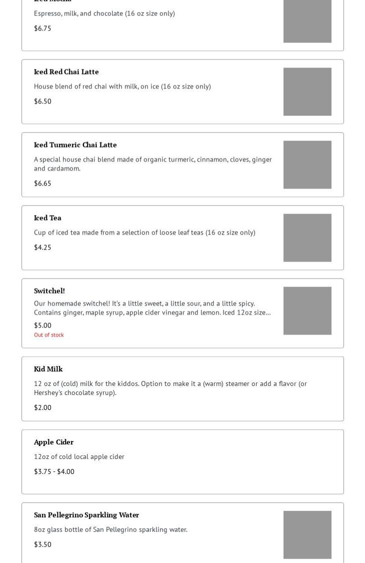 Coveside Coffee Menu