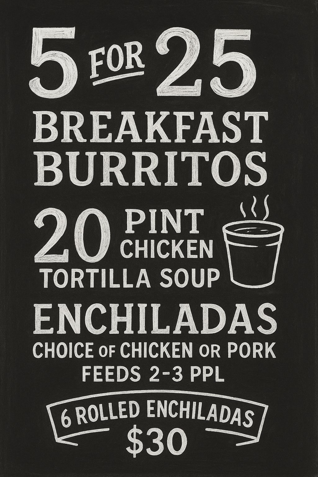 BUB'S BURRITOS Menu