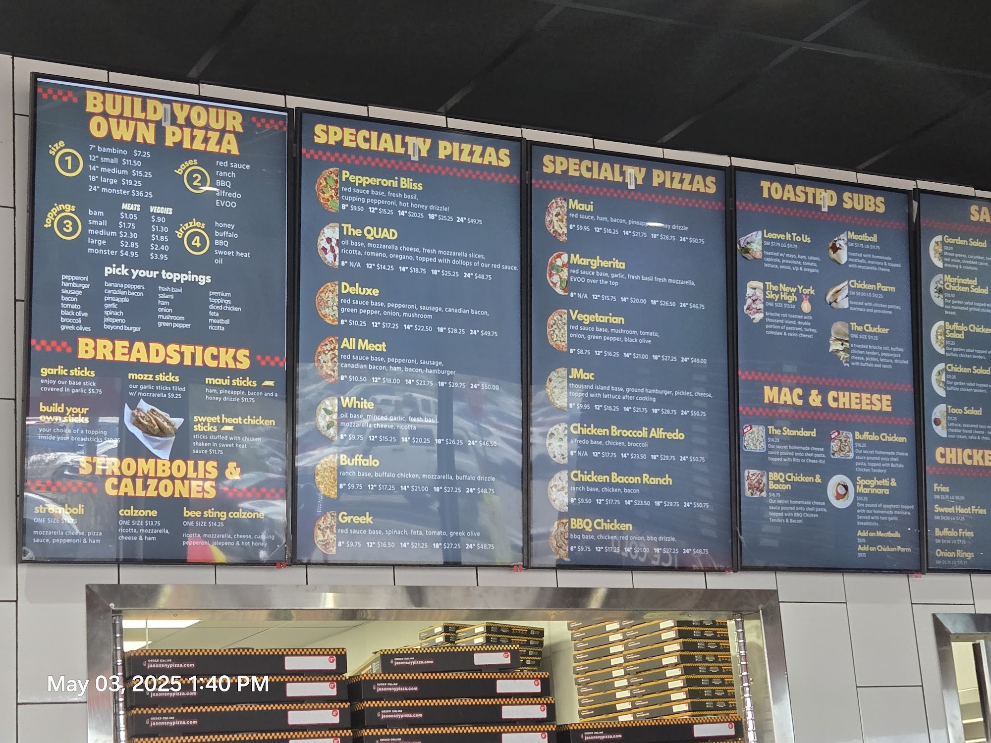 Jason's NY Pizza - Topsham Menu
