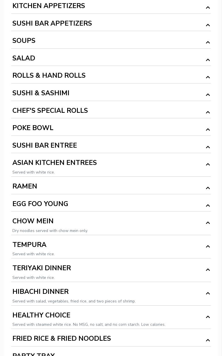 Kai Asian Fusion Menu