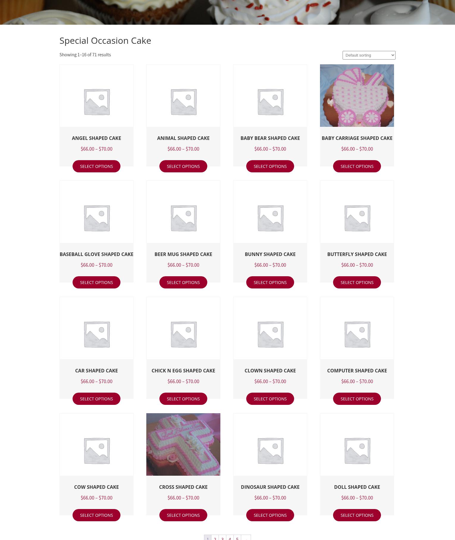 Cakes Extraordinaire Menu