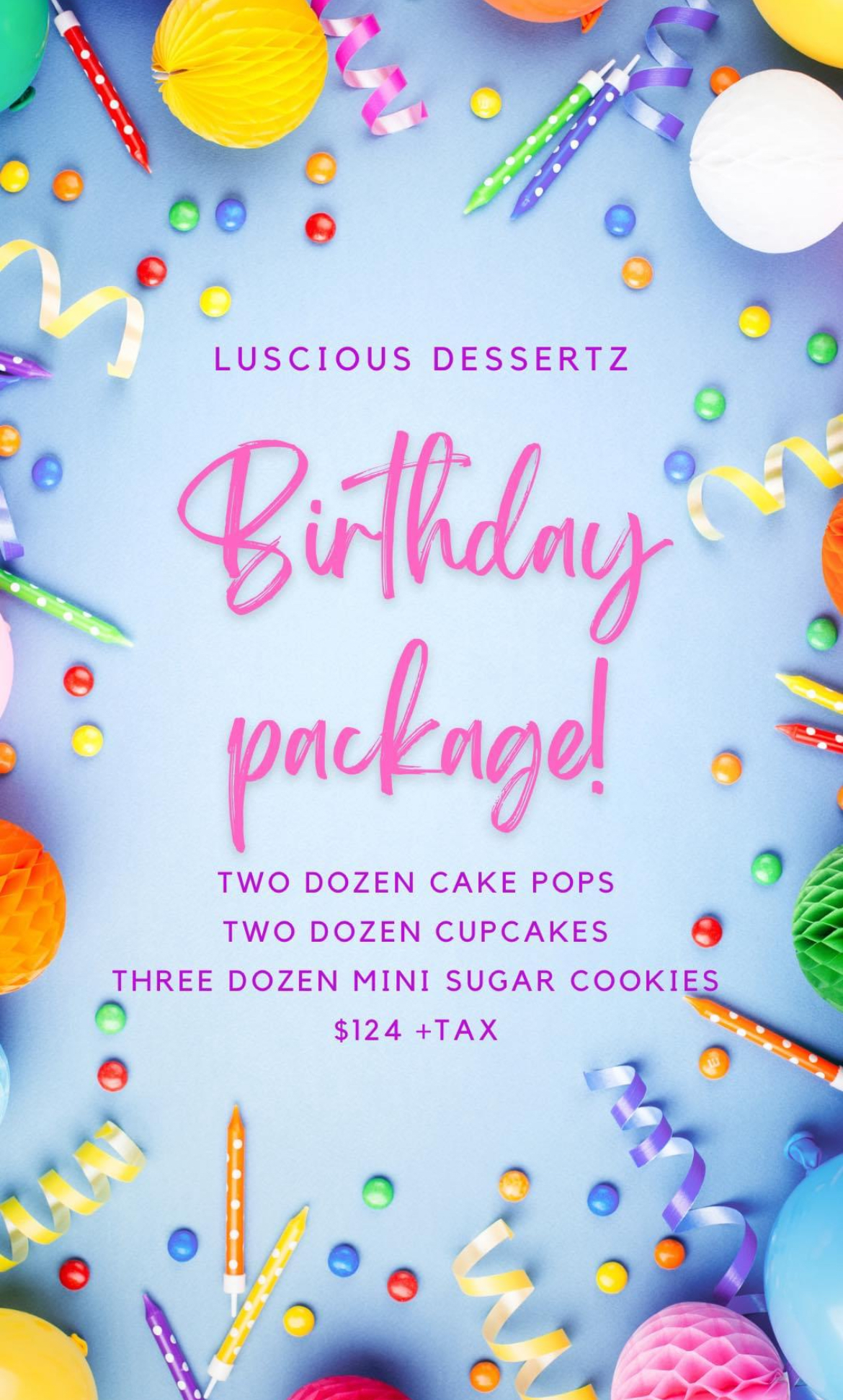 Luscious Dessertz LLC Menu