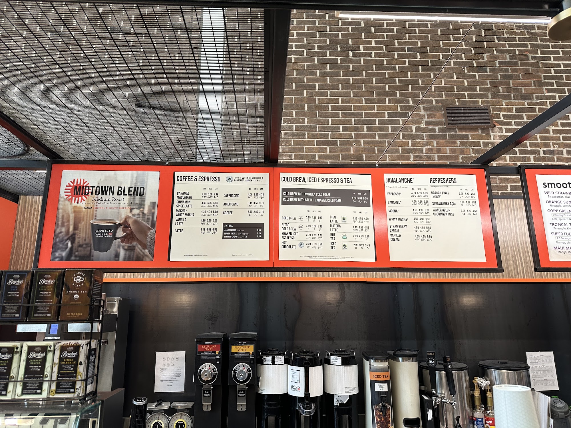 Java City Coffee Menu