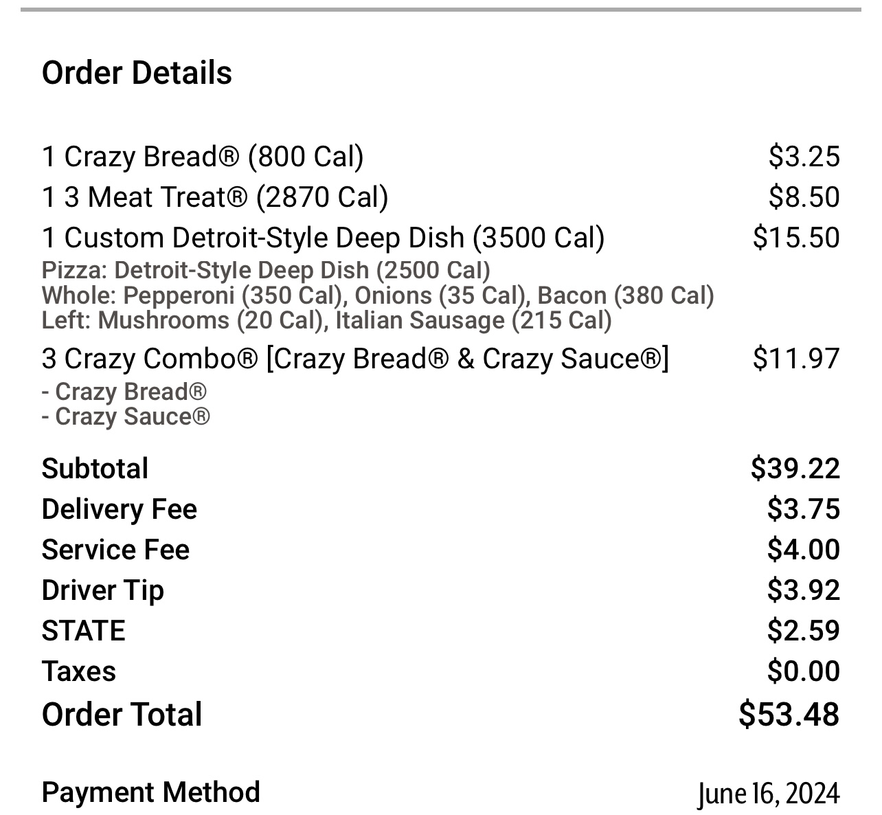 Little Caesars Pizza Menu