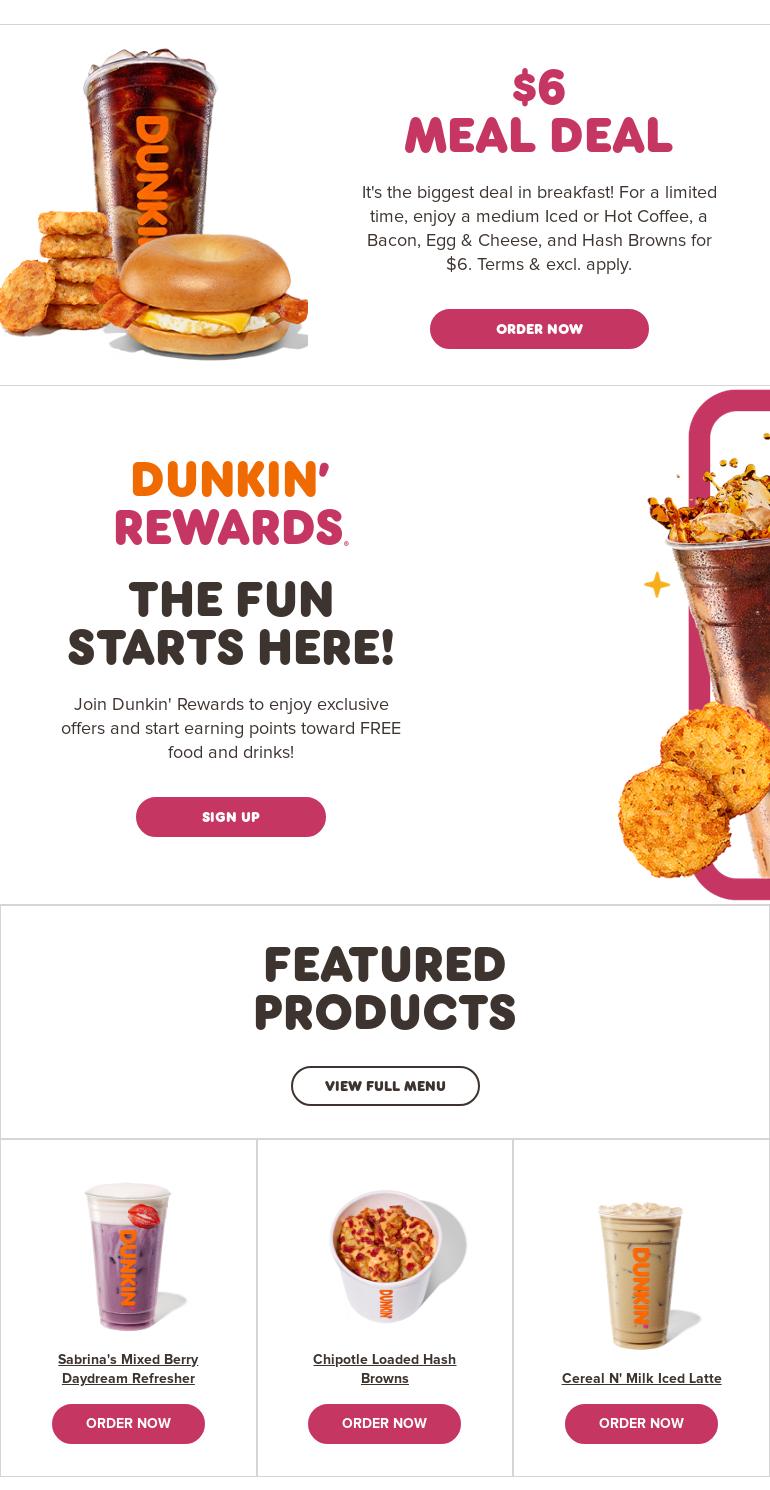 Dunkin' Menu